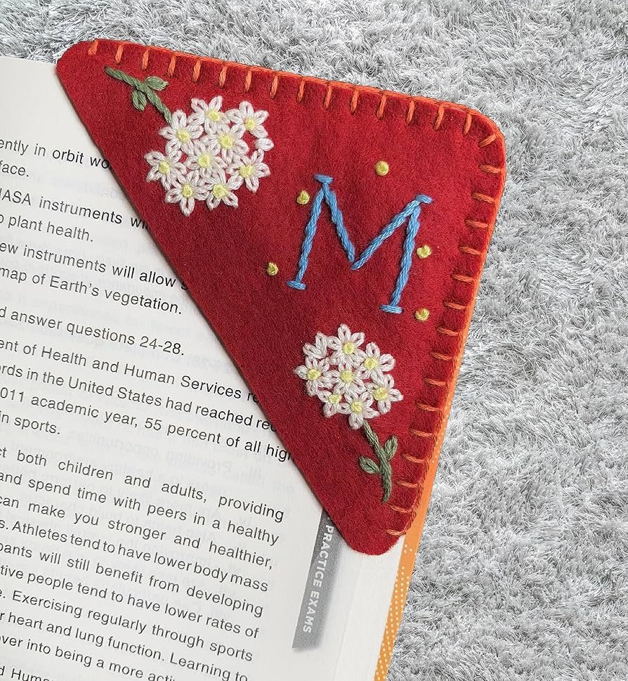 Personalized Hand Embroidered Corner Bookmark, Bookmarks for Women, Personalized Bookmark for Boo... | Amazon (US)
