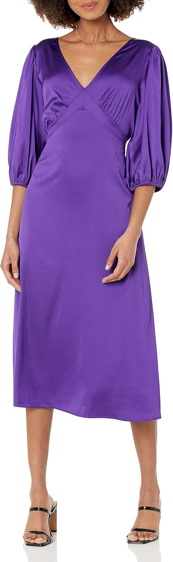 The Drop Women's Athena V-neck Silky Midi Dress | Amazon (US)