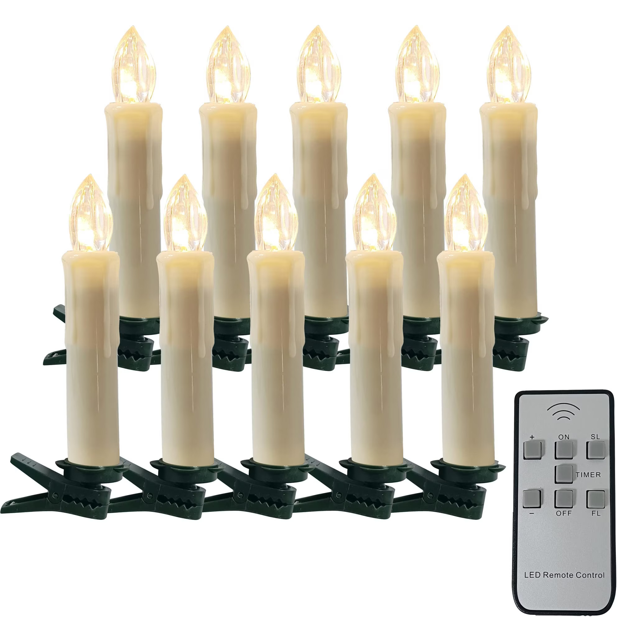 FCMSHAMD Flameless Candles 4 inch Battery Powered Remote Control LED Taper Candles Lvory Timing C... | Walmart (US)