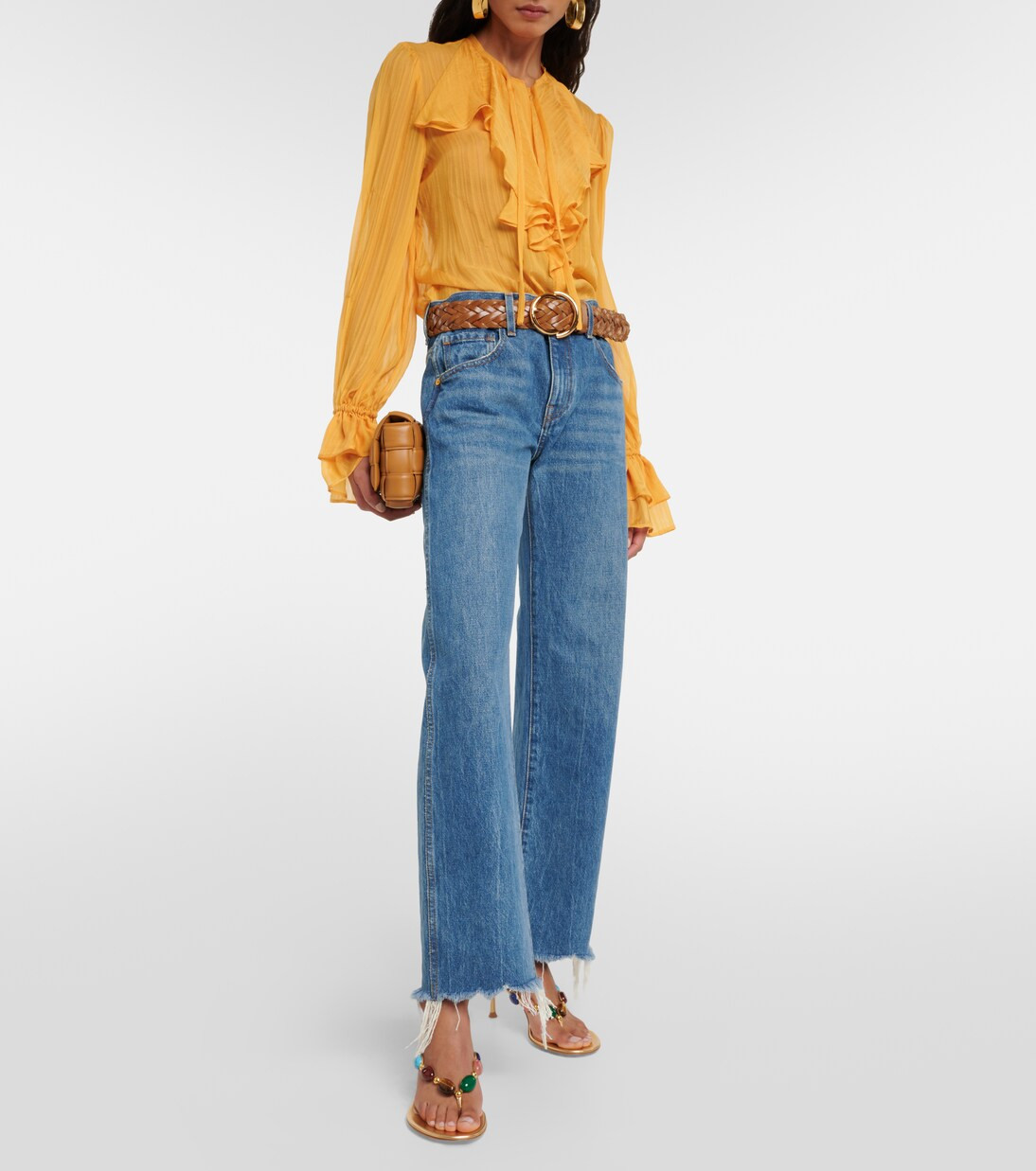 Shanti embellished leather thong sandals | Mytheresa (UK)