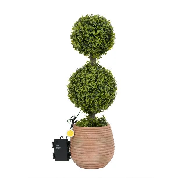 Better Homes & Gardens 22"H Topiary Outdoor Tall Decor with Battery Powered Warm White LED Lights... | Walmart (US)