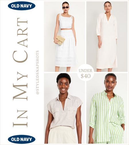 Old Navy finds under $40 in my cart 

summer outfit, white dress 

#LTKFindsUnder50 #LTKStyleTip #LTKSeasonal