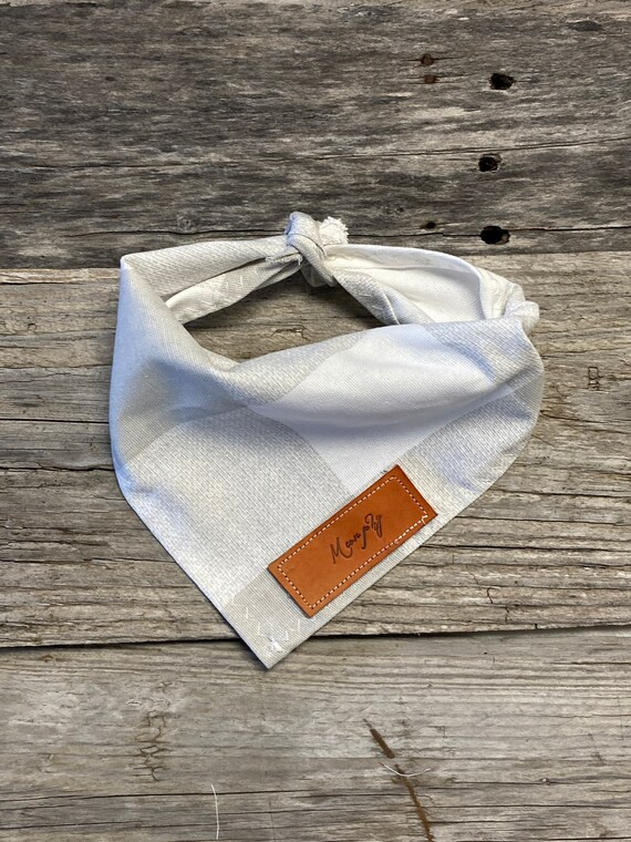 Dog Bandana Gray White Plaid Dog Bandana Traditional Tie | Etsy | Etsy (US)