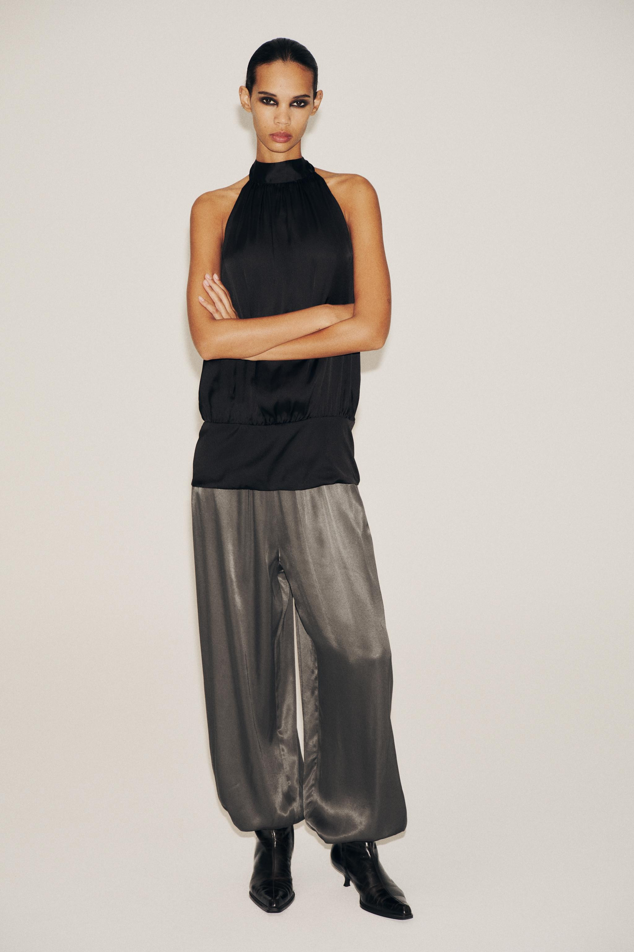 SATIN BALLOON PANTS$ 59.90Light gray | 3067/518/811Add to cartAddPants made in satin fabric. Mid-... | Zara US