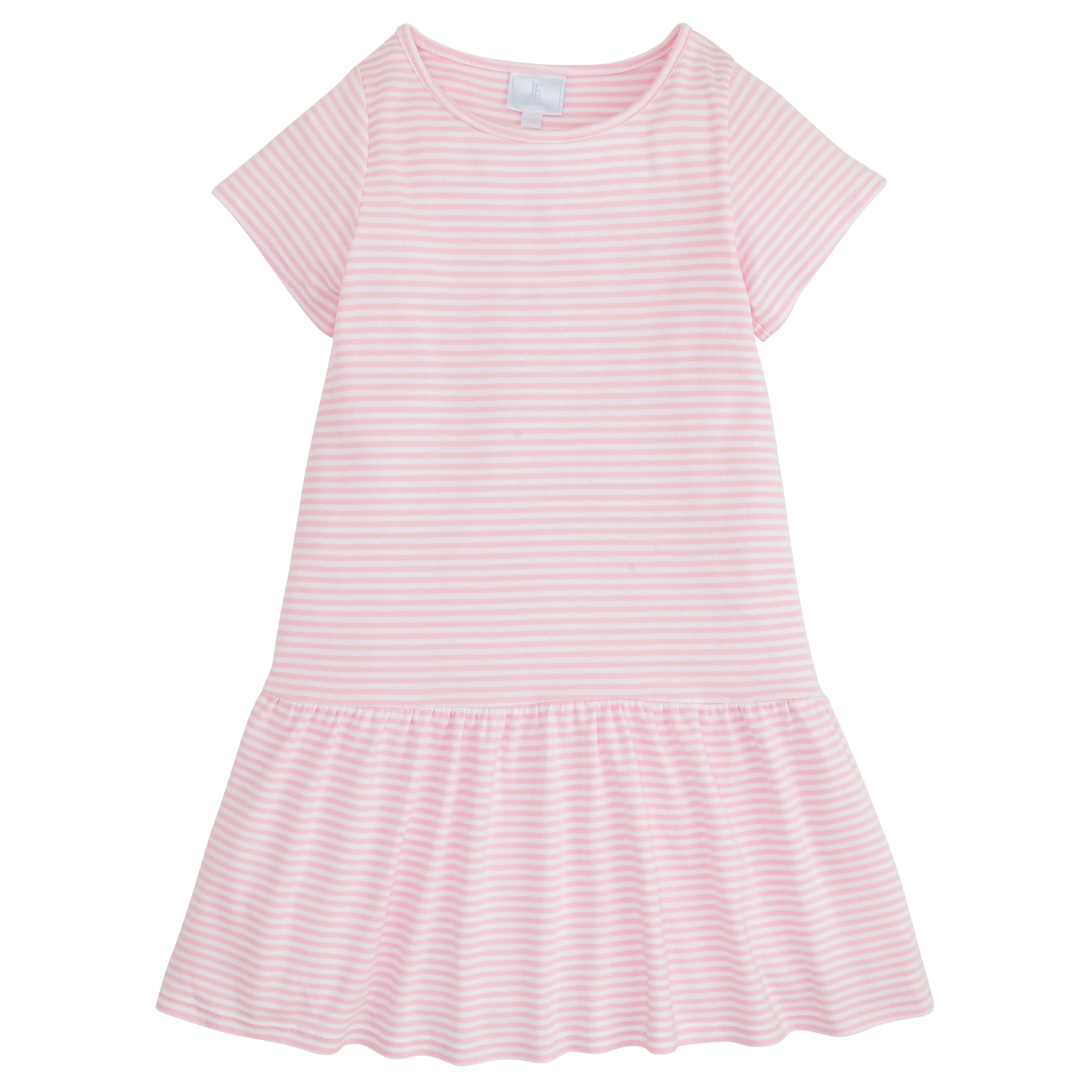 Girl's Pink Striped T Shirt Dress - Casual Wear | Little English