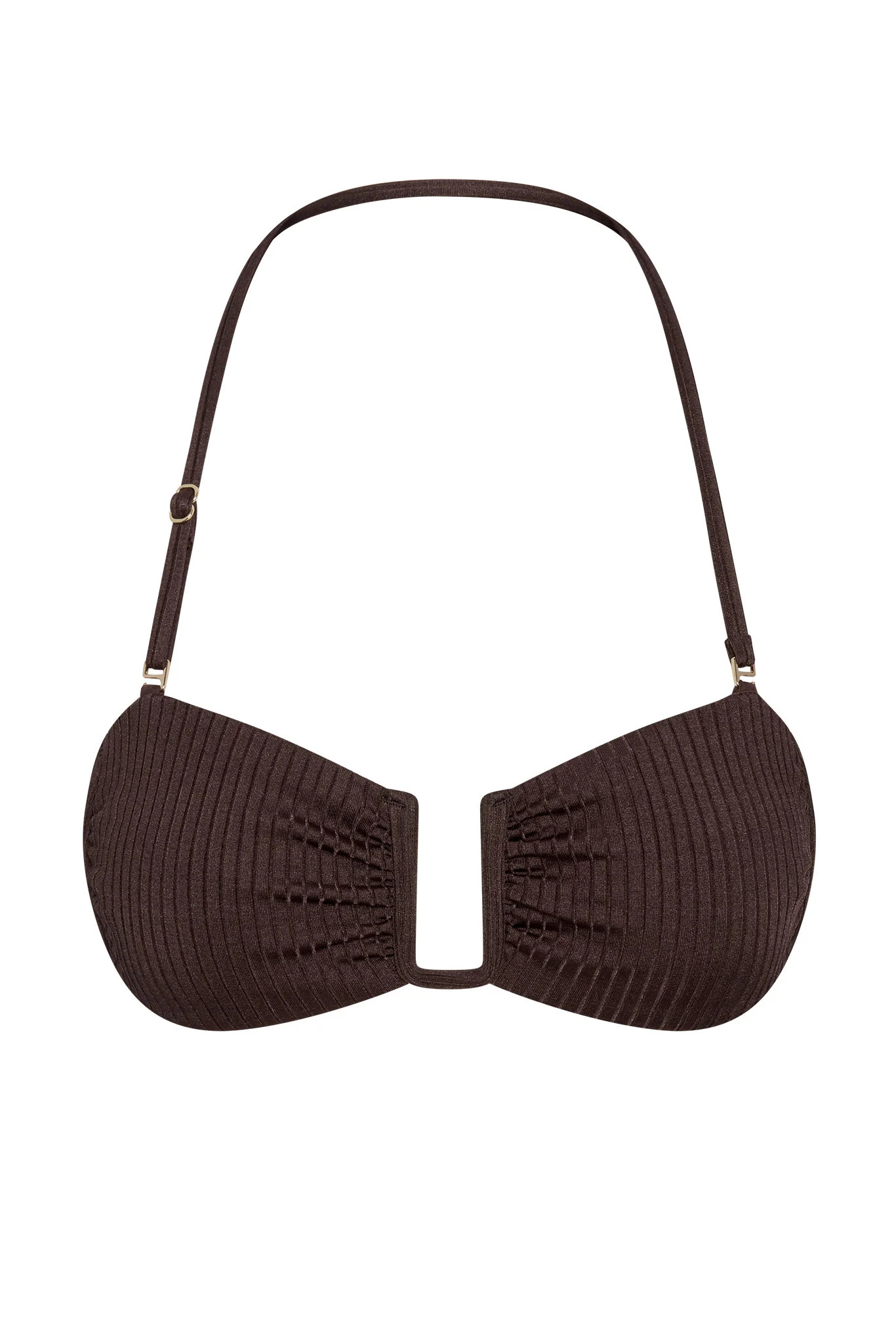 St. Martinique Bandeau - Espresso Wide Rib | Monday Swimwear