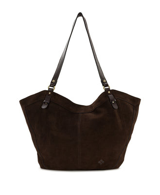 Liliane Tote | Suede Leather | Chocolate | Patricia Nash Designs