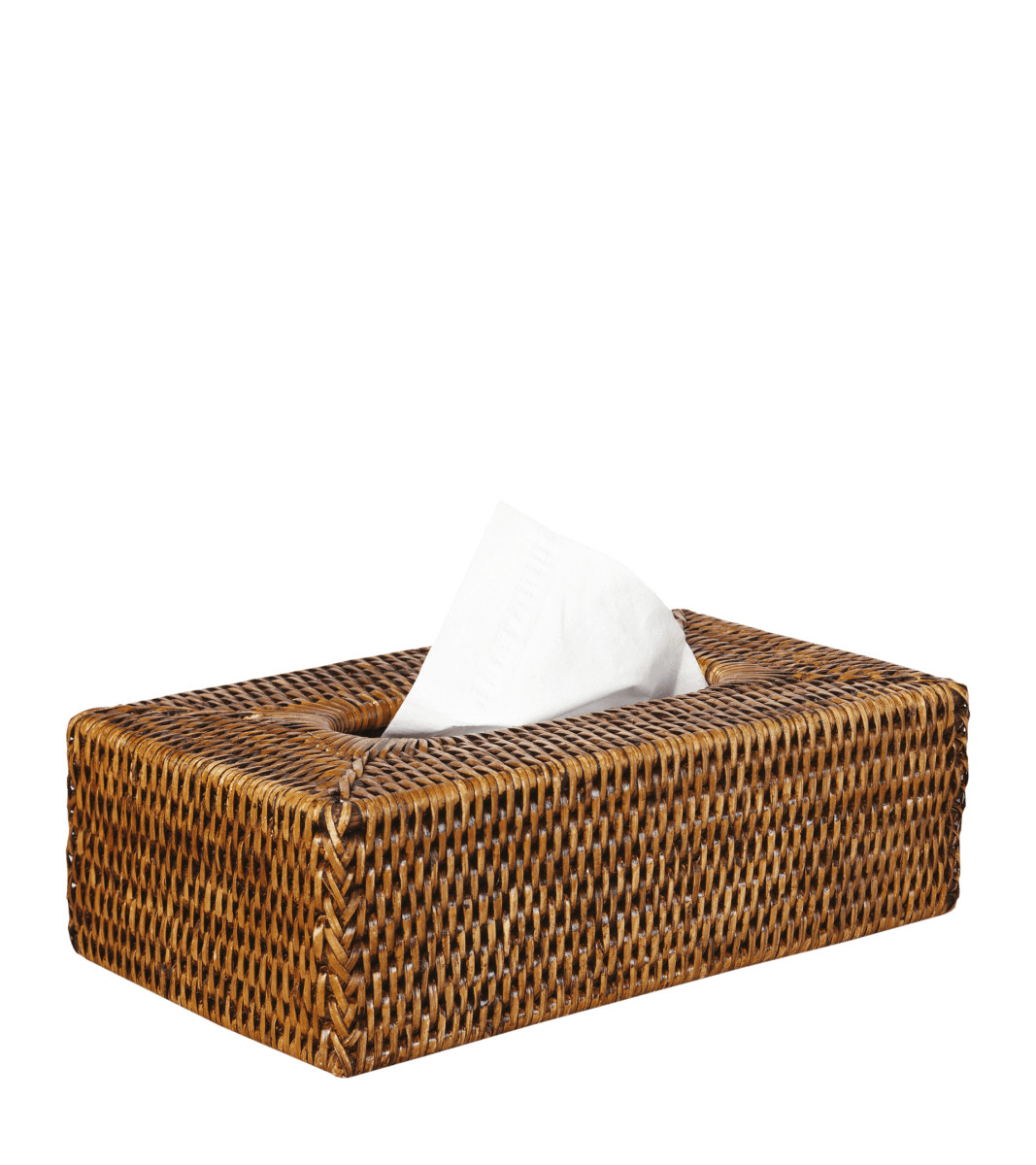 Rattan Hand-Woven Tissue Box Cover - Brown | OKA US