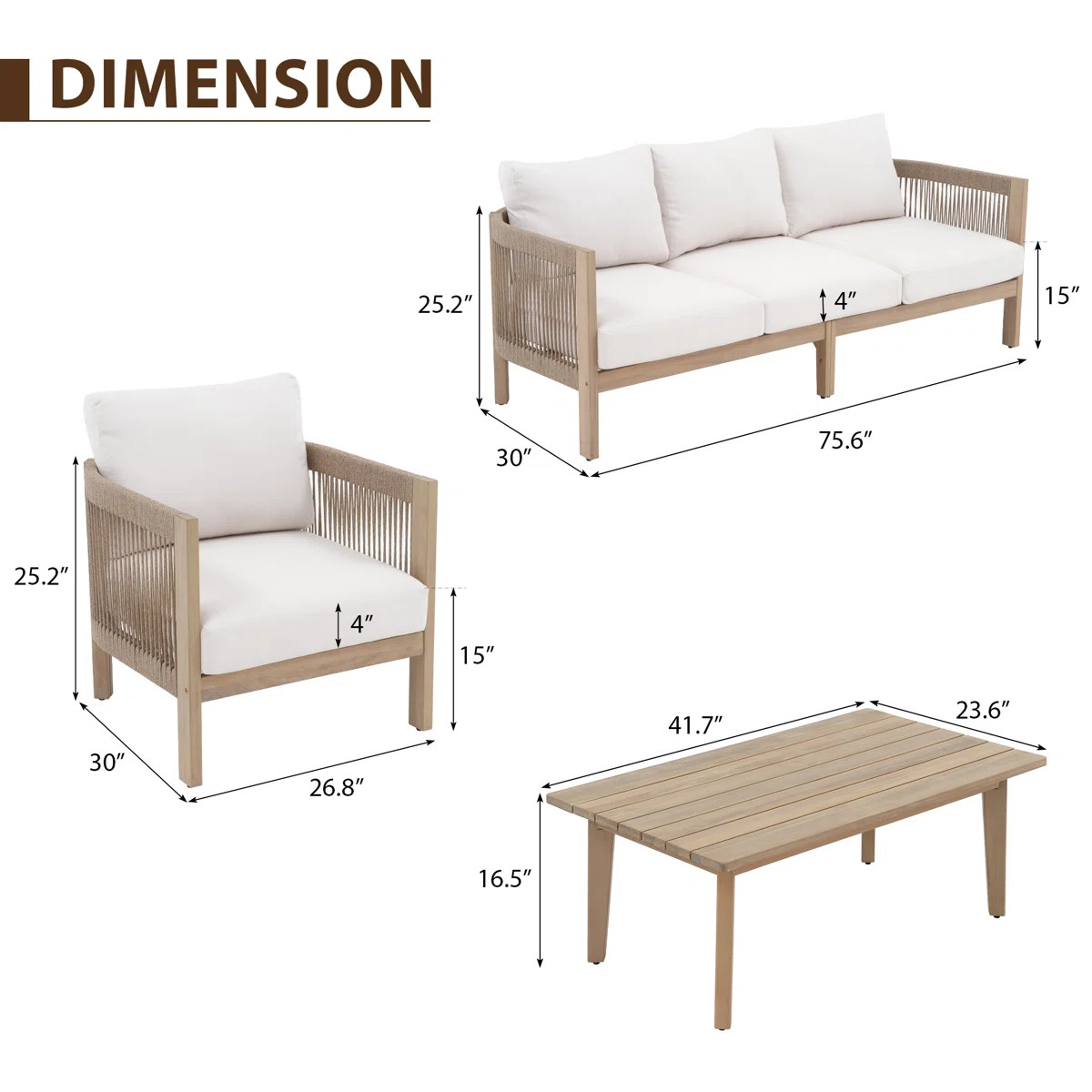 5 - Person Outdoor Seating Group With Cushions | Wayfair North America