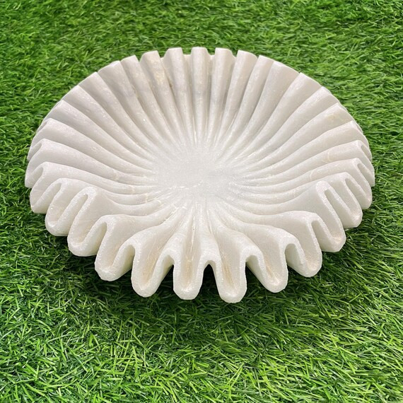 Decorative Marble Scallop Bowl , Fruit Bowl , Ruffled Marble Bowl, Jewellery Dish, Birthday Gift,... | Etsy (US)