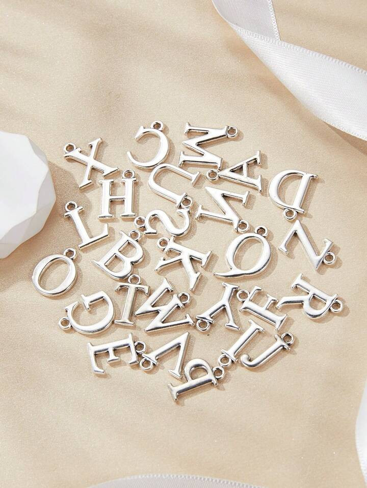26pcs/set Creative Zinc Alloy Letter DIY Pendant For Women For DIY Jewelry Making | SHEIN
