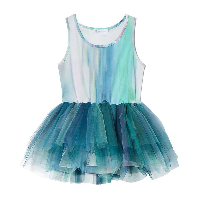 iloveplum B.A.E. Watercolor Tutu Dress, Alba Teal | Maisonette