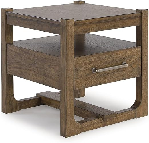 Signature Design by Ashley Cabalynn Casual End Table with 1 Drawer, Light Brown | Amazon (US)