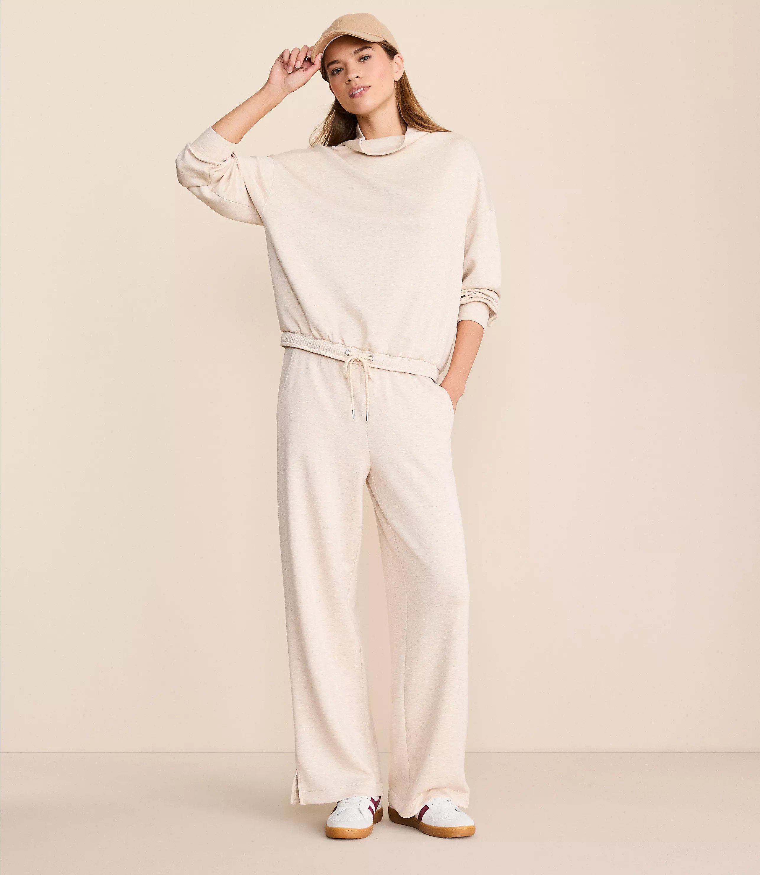 Lou & Grey Heathered Scubasoft Side Slit Straight Leg Pants | LOFT