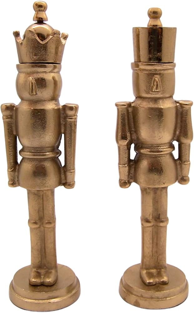 Wowser Gold Toned Aluminum Freestanding Nutcrackers, Festive Christmas Home & Office Decor, Set o... | Amazon (US)