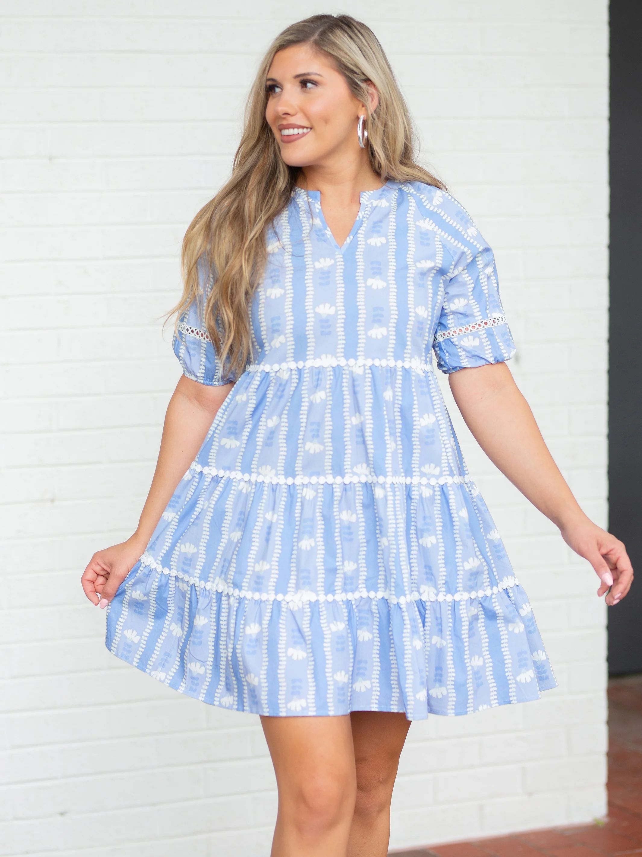 Palmer Dress | Stem Stripes Blue | Michelle McDowell