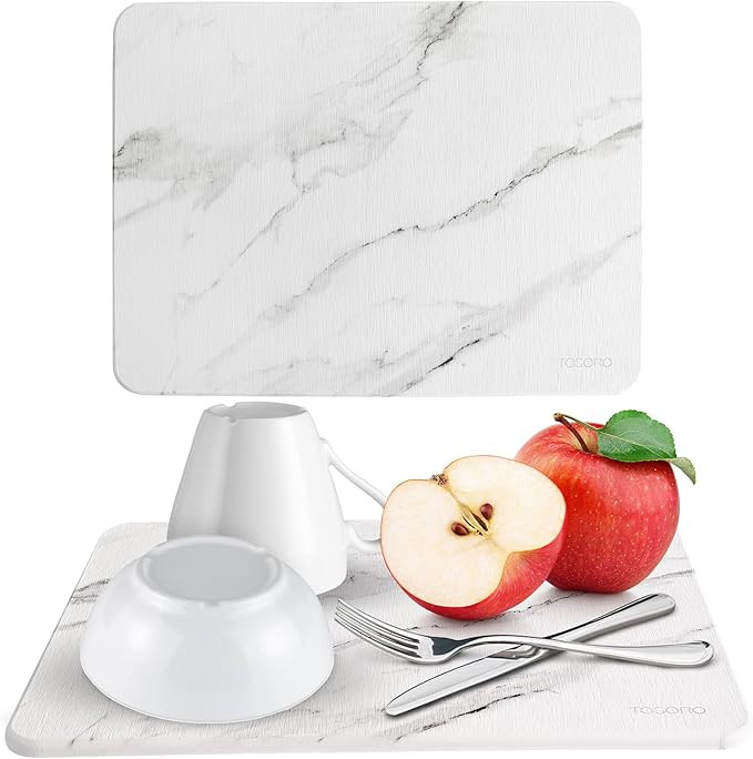 Stone Drying Mat for Kitchen Counter, Multi-Purpose Stone Dish Drying Mat, Water-Absorbent Quick ... | Amazon (US)