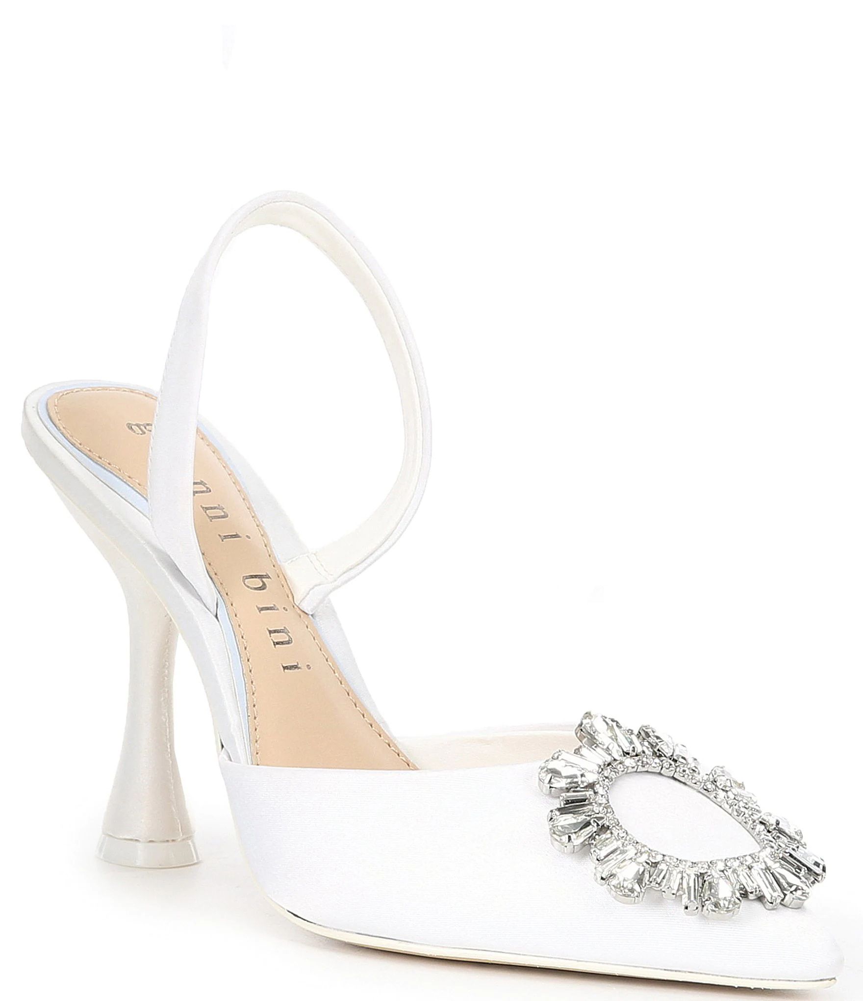 Bridal Collection Vivyee Satin Rhinestone Pointed Toe Pumps | Dillards