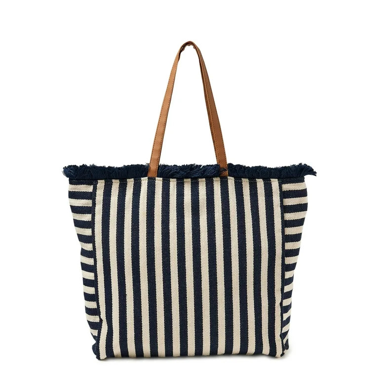 Twig & Arrow Women's Woven Fringe Top Zipper Tote Bag Handbag | Walmart (US)