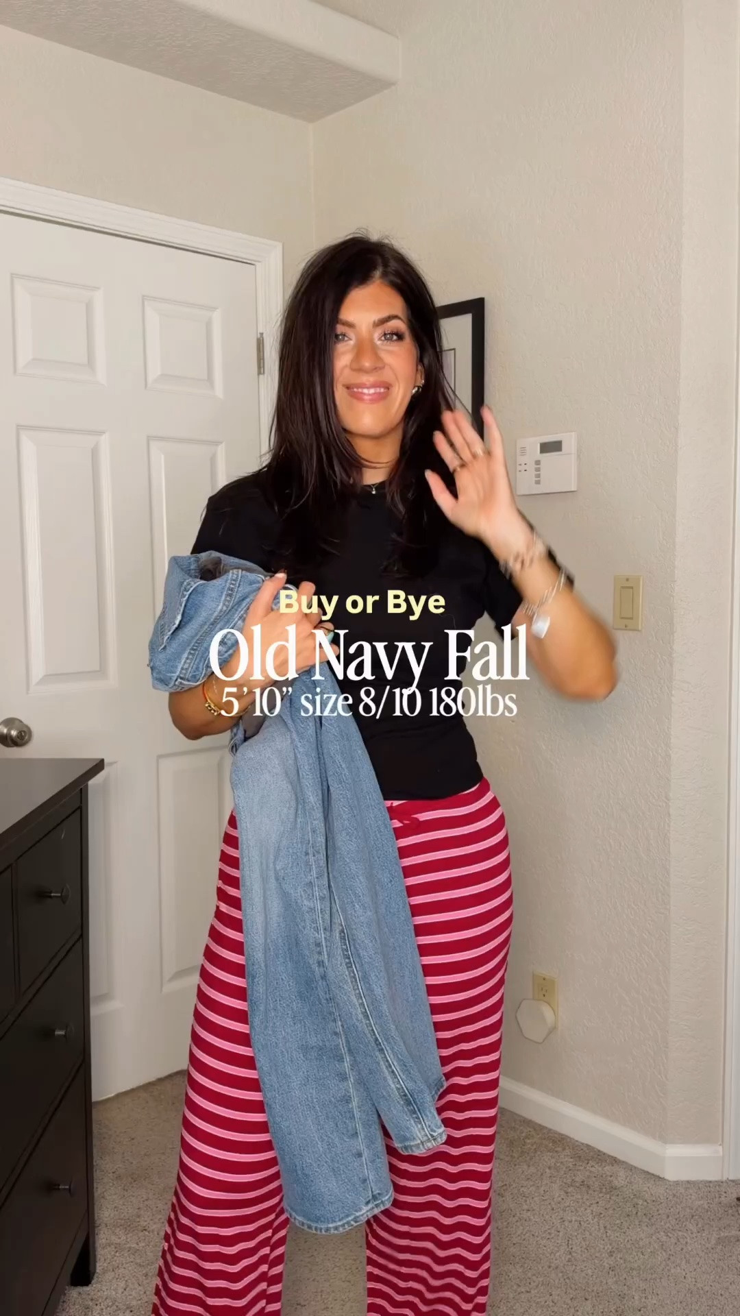 Phewwww old navy!
Medium top and jacket 

In an 8 in pants
8 tall jeans
Medium tall bottoms