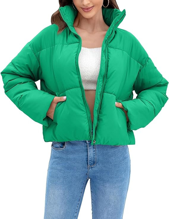 Women's Winter Quilted Jackets Casual Long Sleeve Puffer Coat Padded Outwear with Pockets | Amazon (US)