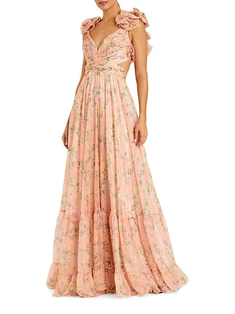 Floral Chiffon Gown | Saks Fifth Avenue