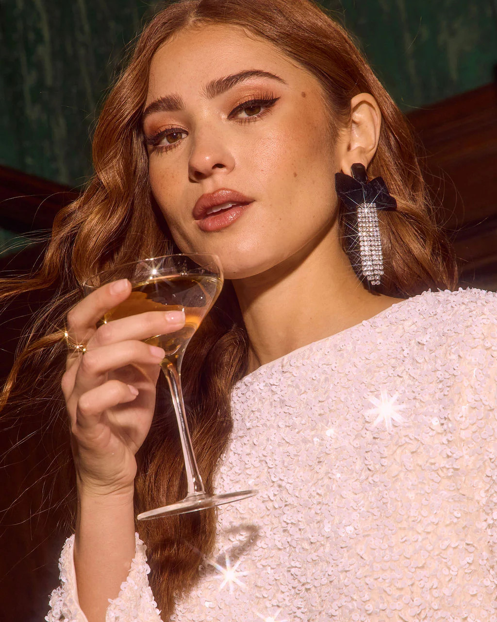 Levey Velvet Bow Chandelier Earrings | VICI