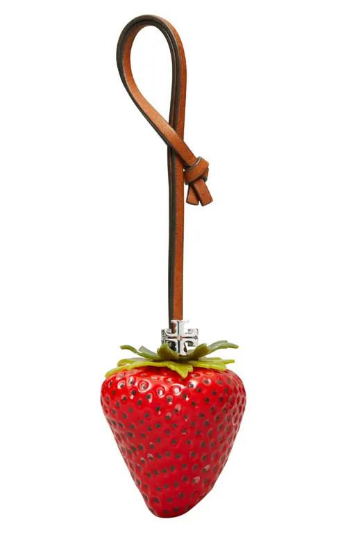 Tory Burch Strawberry Leather Bag Charm in New Poppy /Tempranillo at Nordstrom | Nordstrom