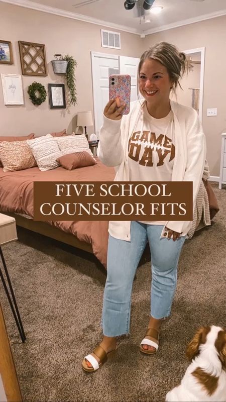 Sharing this in the car on my way home from Stillwater, Oklahoma from a mini family reunion at the KSU vs OSU game so you know I had to start these counselor fits off with a game day tee! 🏈

#LTKstyletip #LTKSeasonal #LTKworkwear