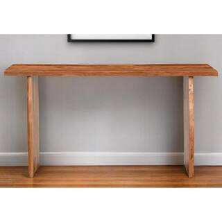 6 in. Chestnut Rectangle Wood Console Table | The Home Depot