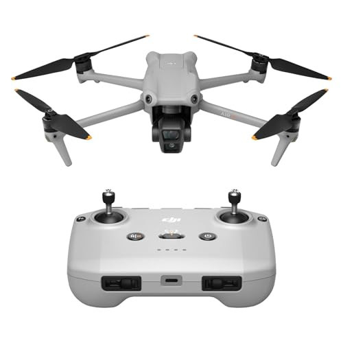 DJI Air 3 (DJI RC-N2), Drone with Medium Tele & Wide-Angle Dual Primary Cameras, 46-Min Max Flight Time, Omnidirectional Obstacle Sensing, 48MP Photos, 4K/60fps HDR, Compliance with FAA Remote ID | Amazon (US)