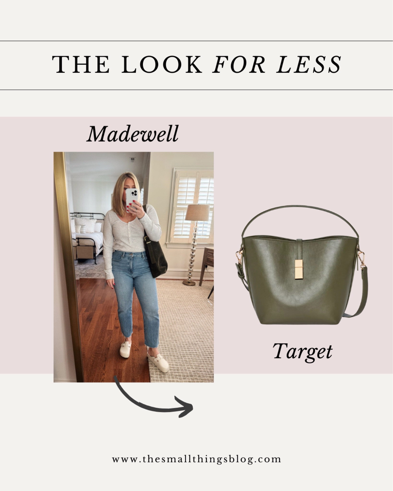 Look for less, daily dupe, target, Madewell, bucket tote bag

#LTKWorkwear #LTKFindsUnder50 #LTKItBag