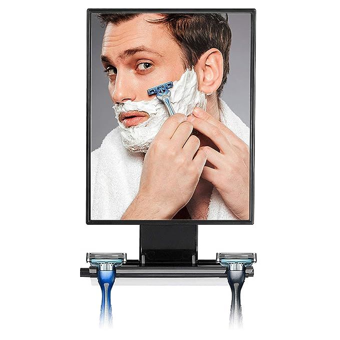 ToiletTree Products Deluxe Larger Fogless Shower Shaving Mirror with Squeegee, Large, Black | Amazon (US)