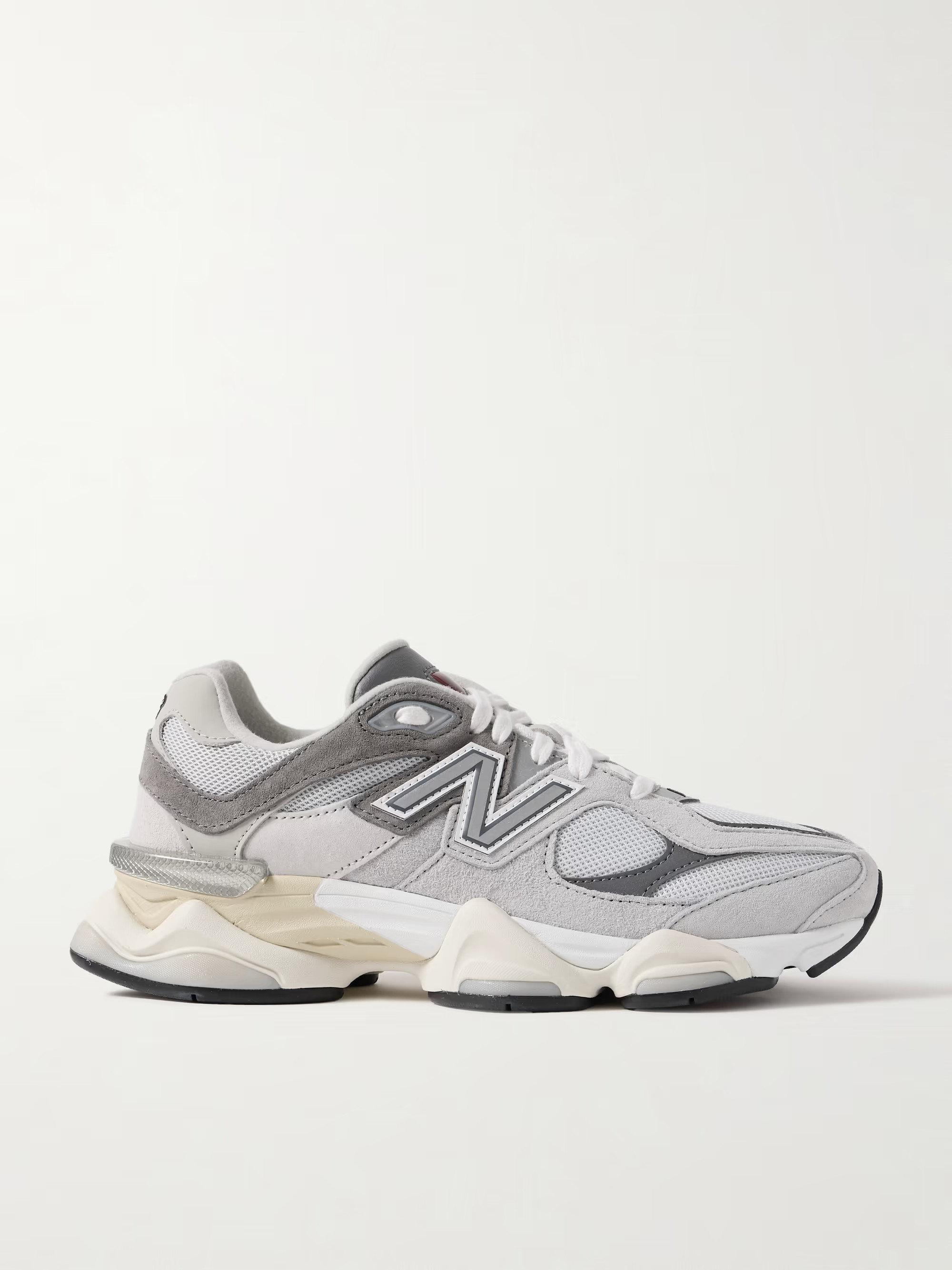 9060 nubuck-trimmed suede and mesh sneakers | NET-A-PORTER (US)