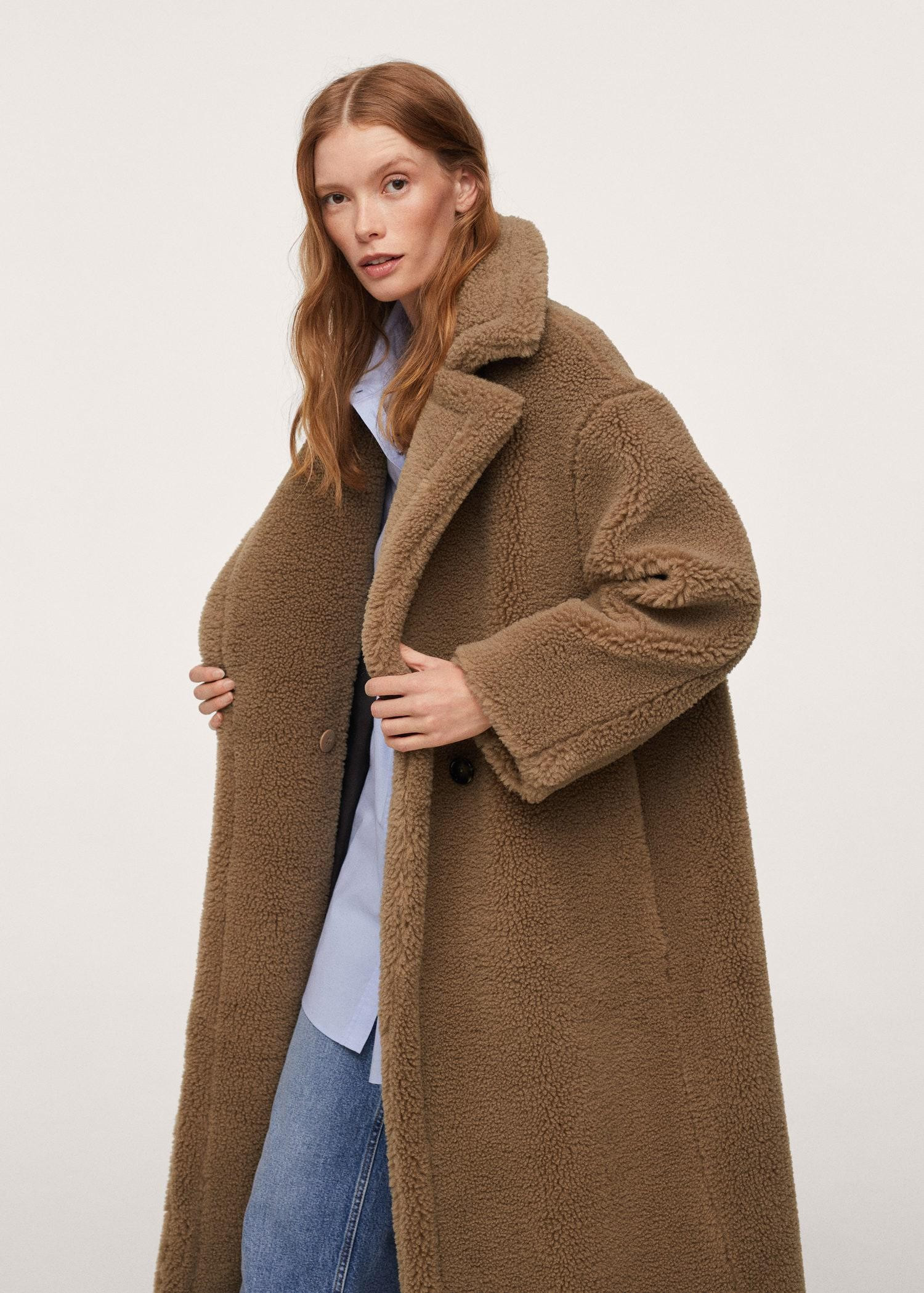 Maxi Lapels Faux-fur Coat | THE YES