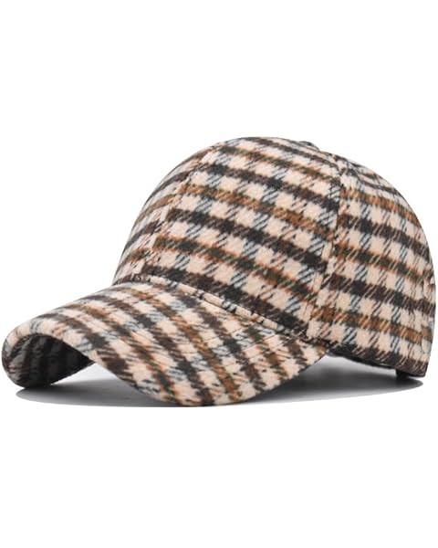 Unisex Fall Winter Plaid Print Baseball Caps Adjustable Checked Print Dad Hat Trucker Hats for Me... | Amazon (US)
