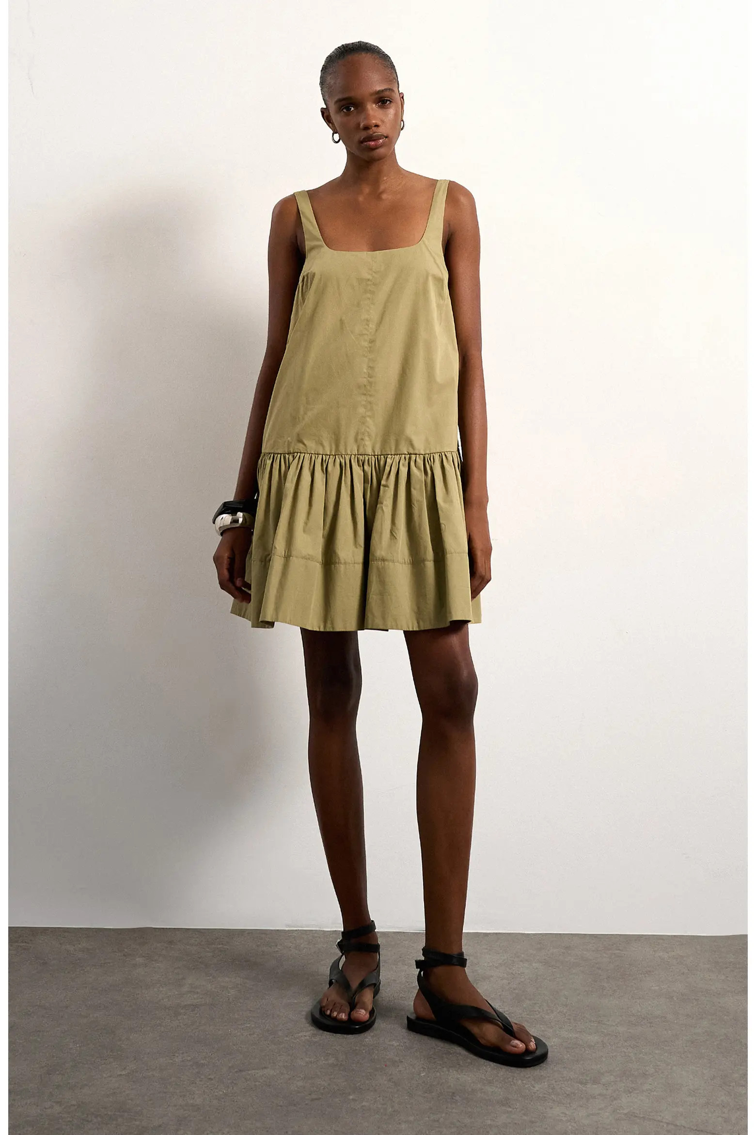 Topshop Drop Waist Cotton Poplin Minidress (Women) | Nordstrom | Nordstrom