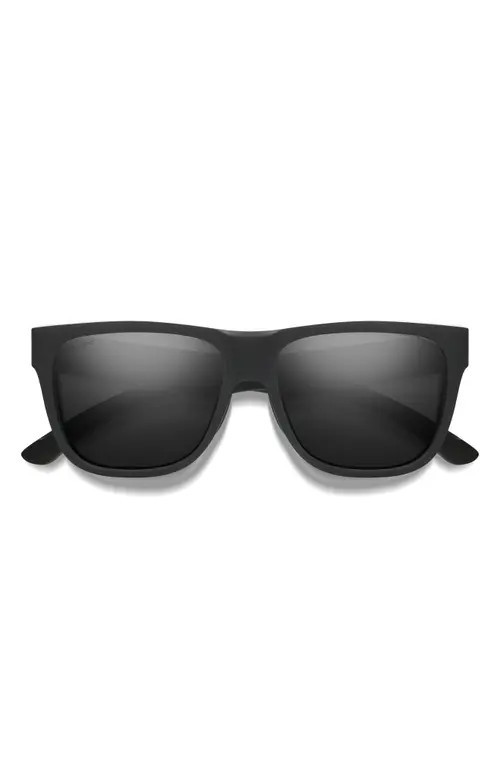 Smith Lowdown 2 55mm ChromaPop™ Polarized Square Sunglasses in Matte Black /Black at Nordstrom | Nordstrom