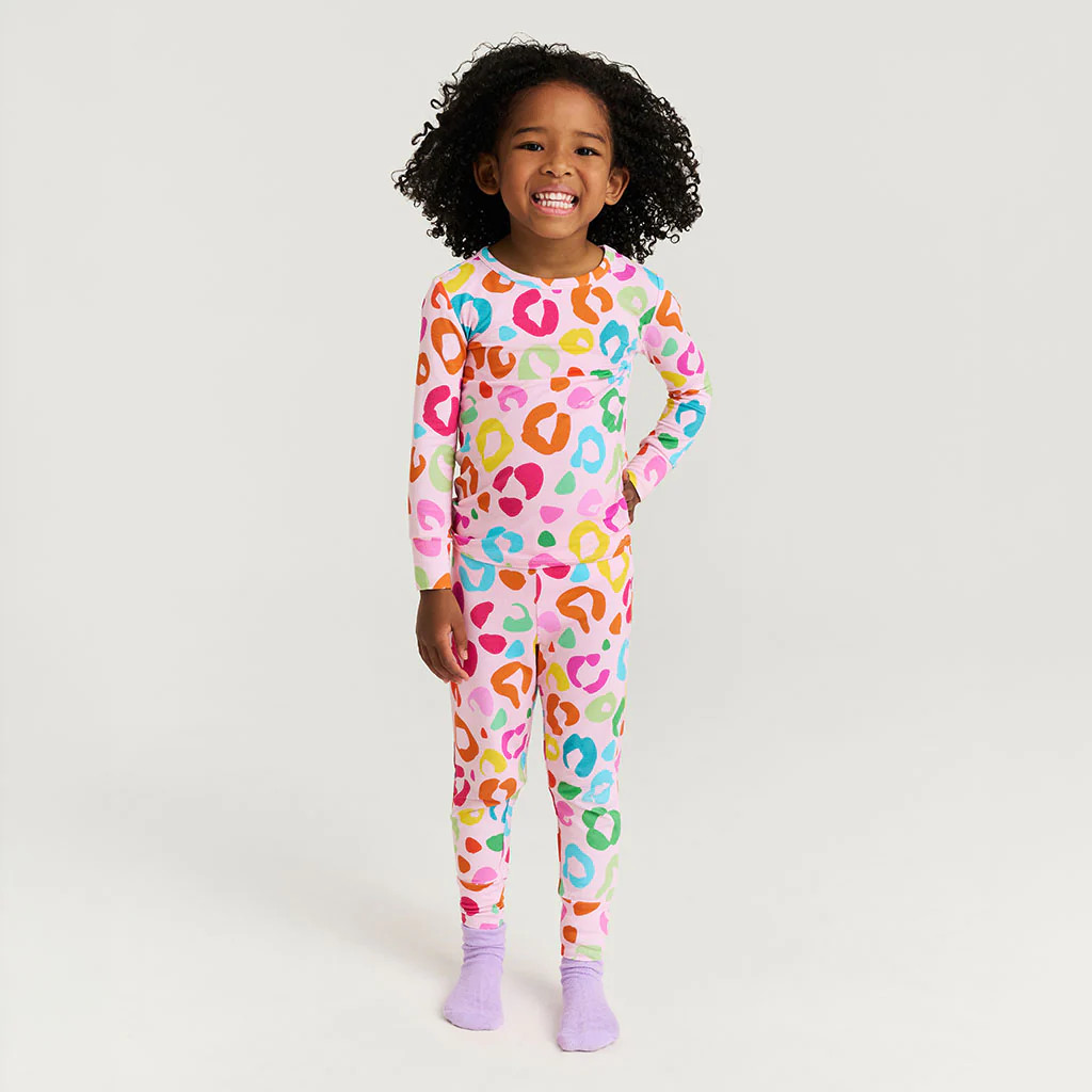 Leopard Pink Long Sleeve Luella Classic Pajama Set | Posh Peanut\u00ae | Posh Peanut