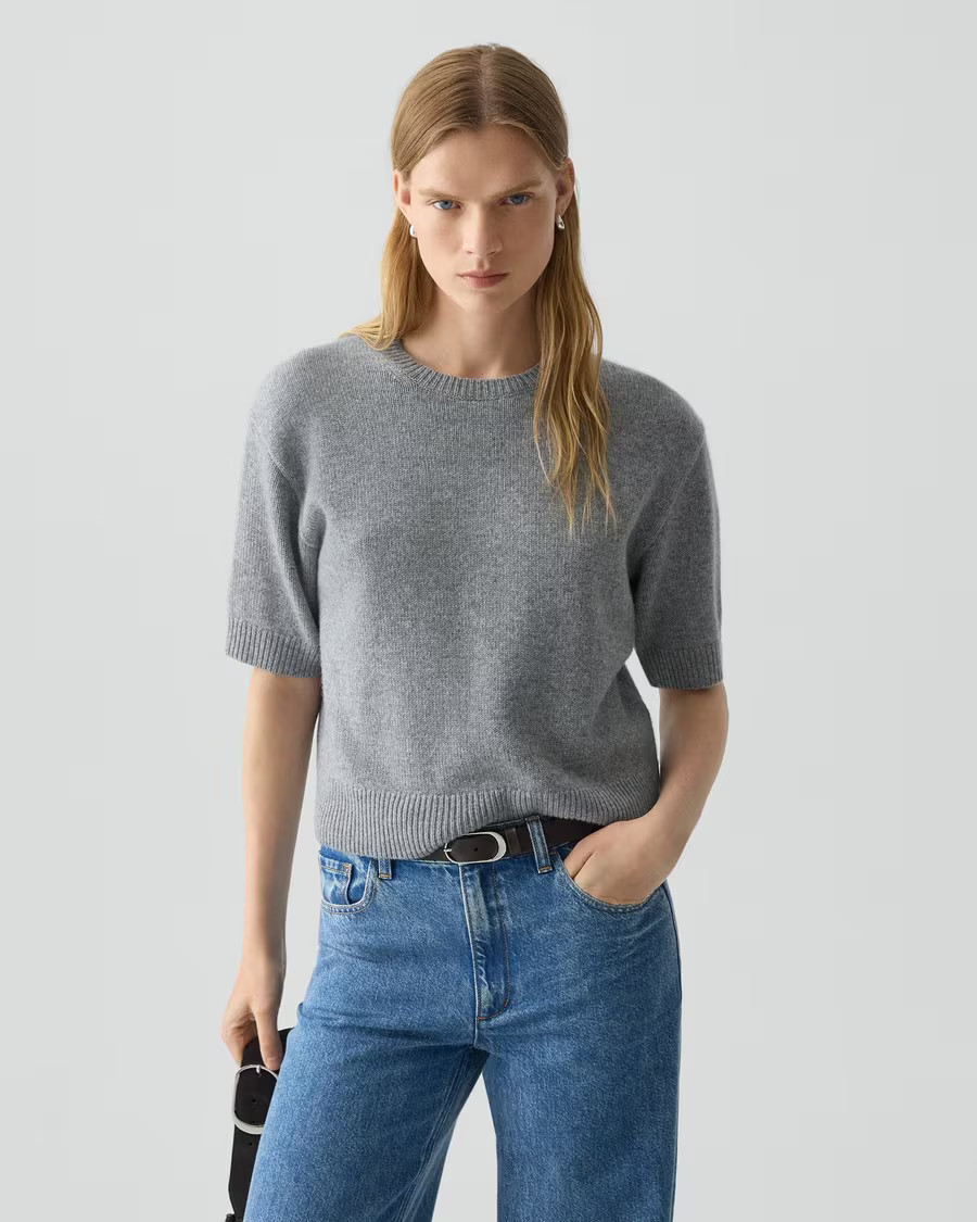 Cropped Tee in Cashmere | Theory