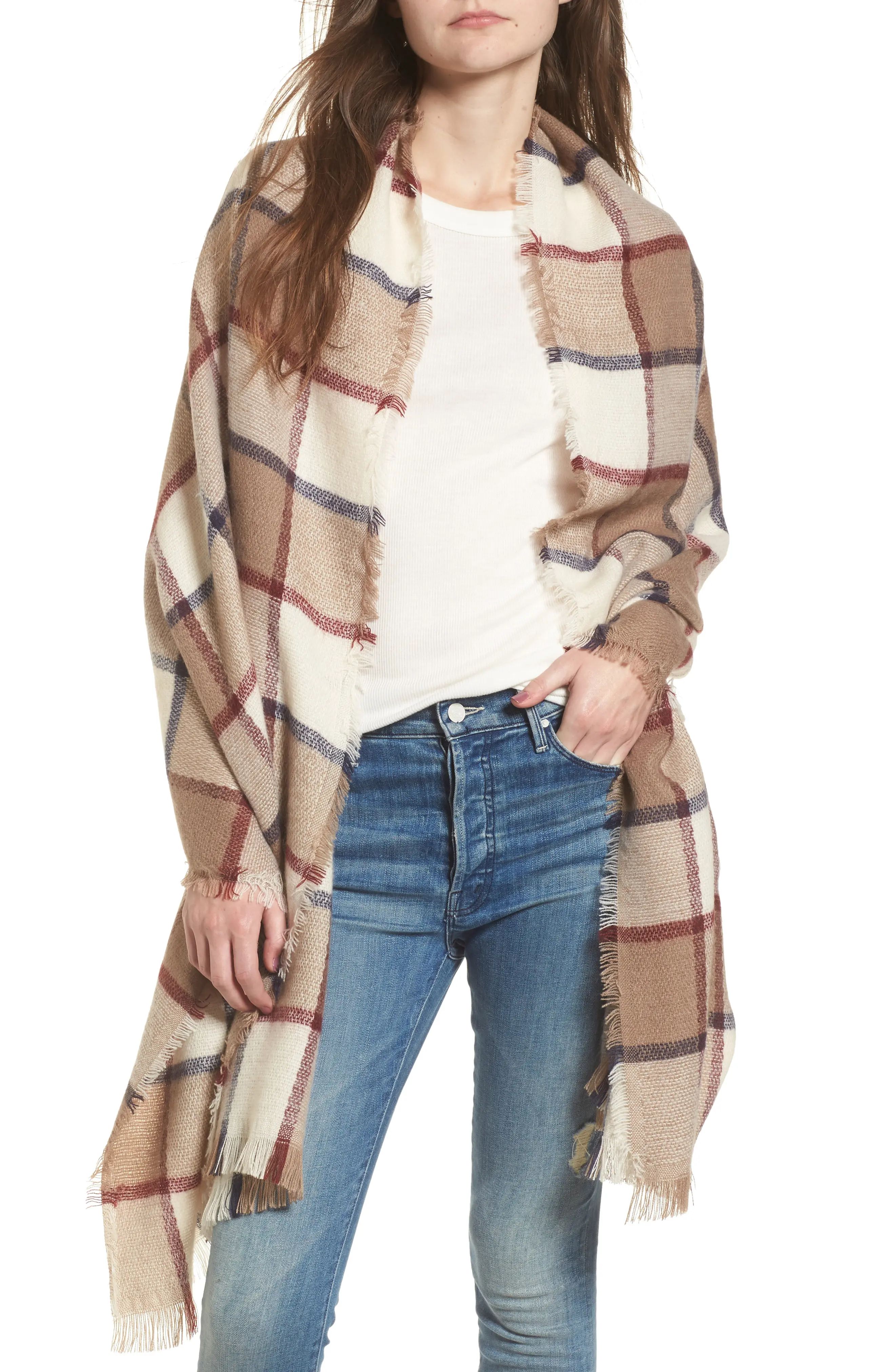 Windowpane Check Blanket Scarf | Nordstrom