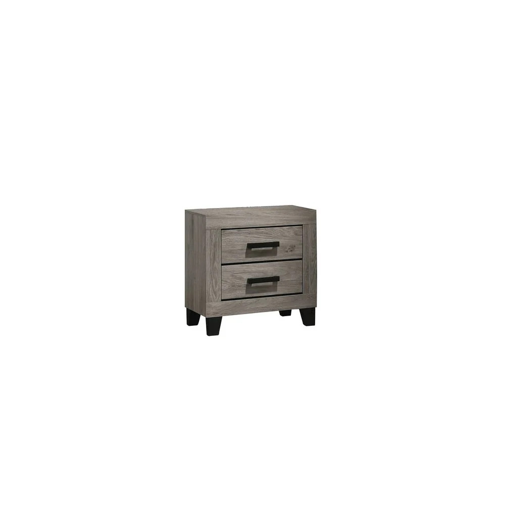 Light grey 2-drawer bedroom nightstand | Shop Simon