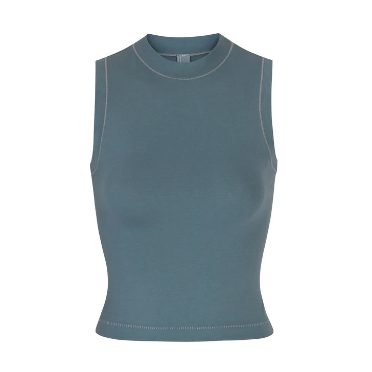 COTTON JERSEY MOCK NECK TANK | SKIMS (US)