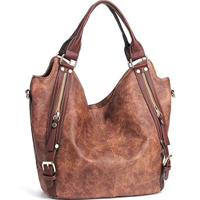 JOYSON Women Handbags Hobo Shoulder Bags Tote PU Leather Handbags Fashion Large Capacity Bags | Amazon (US)