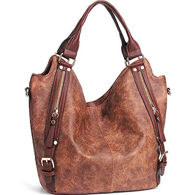 JOYSON Women Handbags Hobo Shoulder Bags Tote PU Leather Handbags Fashion Large Capacity Bags | Amazon (US)