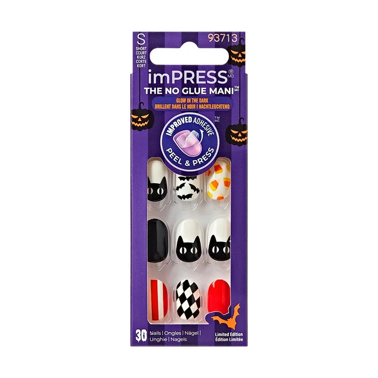 KISS imPRESS No Glue Needed Press On Nails, Design, Spooky Fairy, Multicolor, Short Oval, 30 Coun... | Walmart (US)