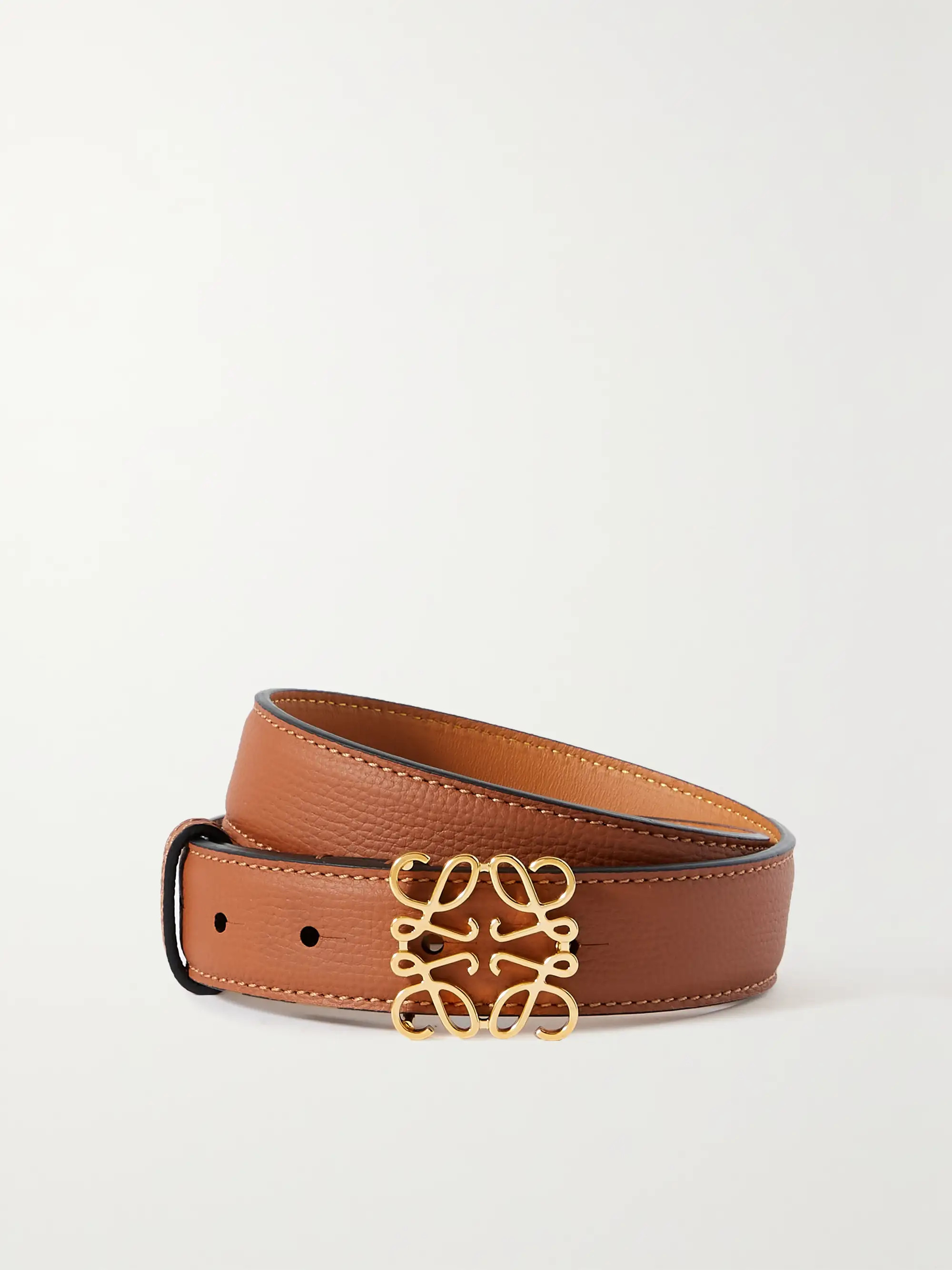 Anagram textured-leather waist belt | NET-A-PORTER (US)