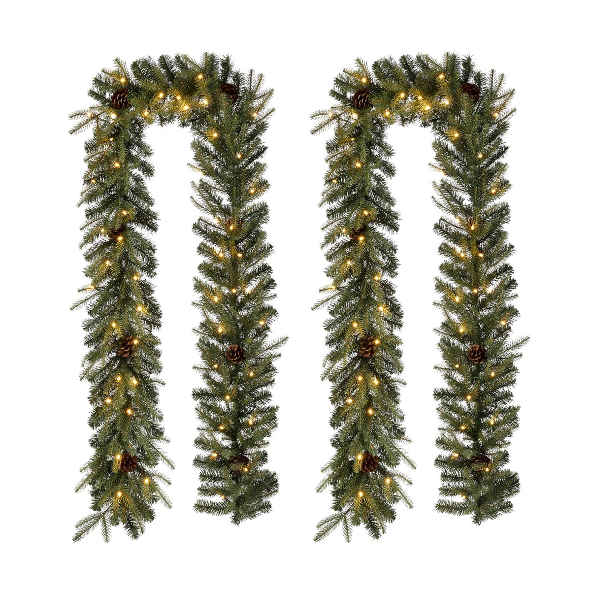 The Twillery Co.® Soperton 9ft Greenery Christmas Garland With Lights & Reviews | Wayfair | Wayfair North America