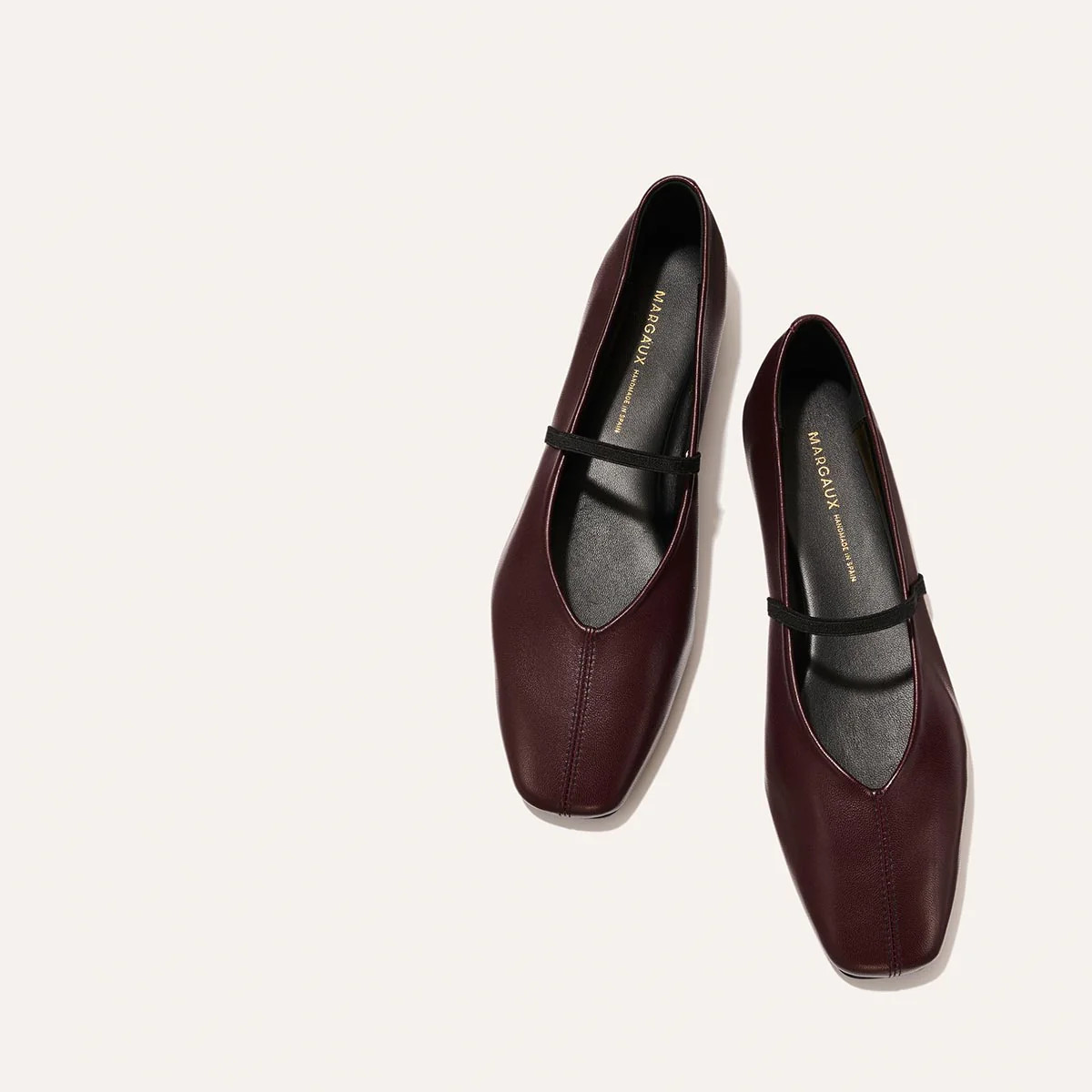 Burgundy Mary Janes With A Squared Toe | Margaux