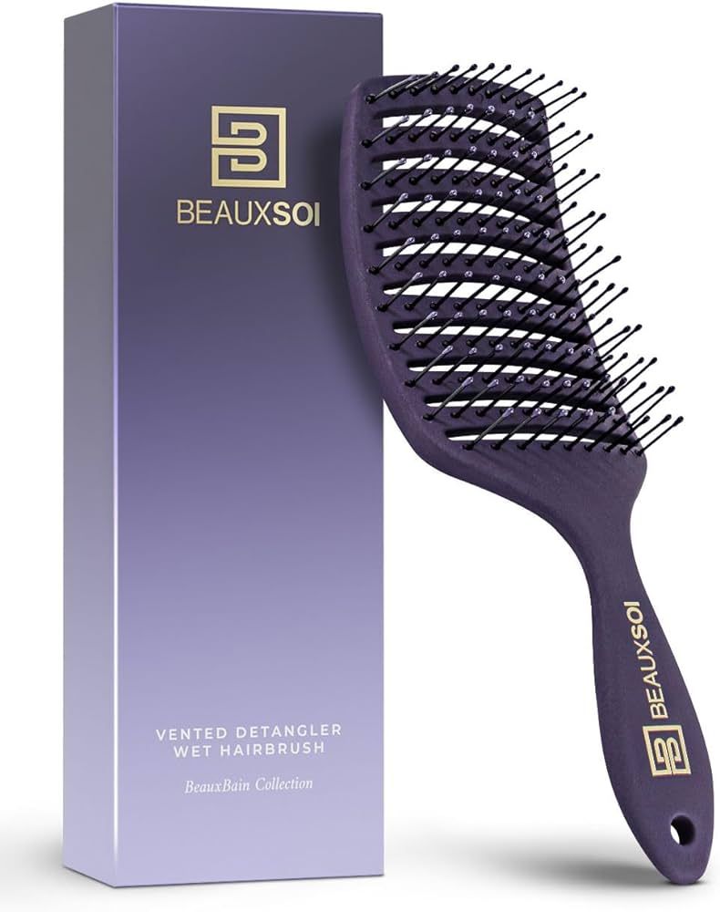 Vented Hair Brush Detangler | Hair Detangling Shower Brush | Curved Vent Brush for Blow Drying| W... | Amazon (US)